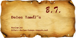 Beles Tamás névjegykártya