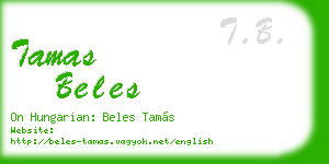 tamas beles business card
